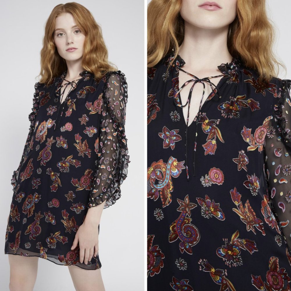 Alice + Olivia Black Floral Dress